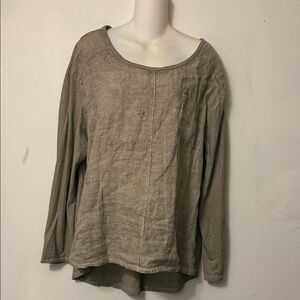 Elegant Taupe Long Sleeve Top